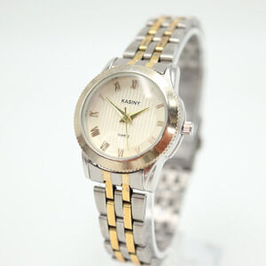 Kasiny Womens Two Tone Watch 28mm Stainless Steel Bracelet with New Battery